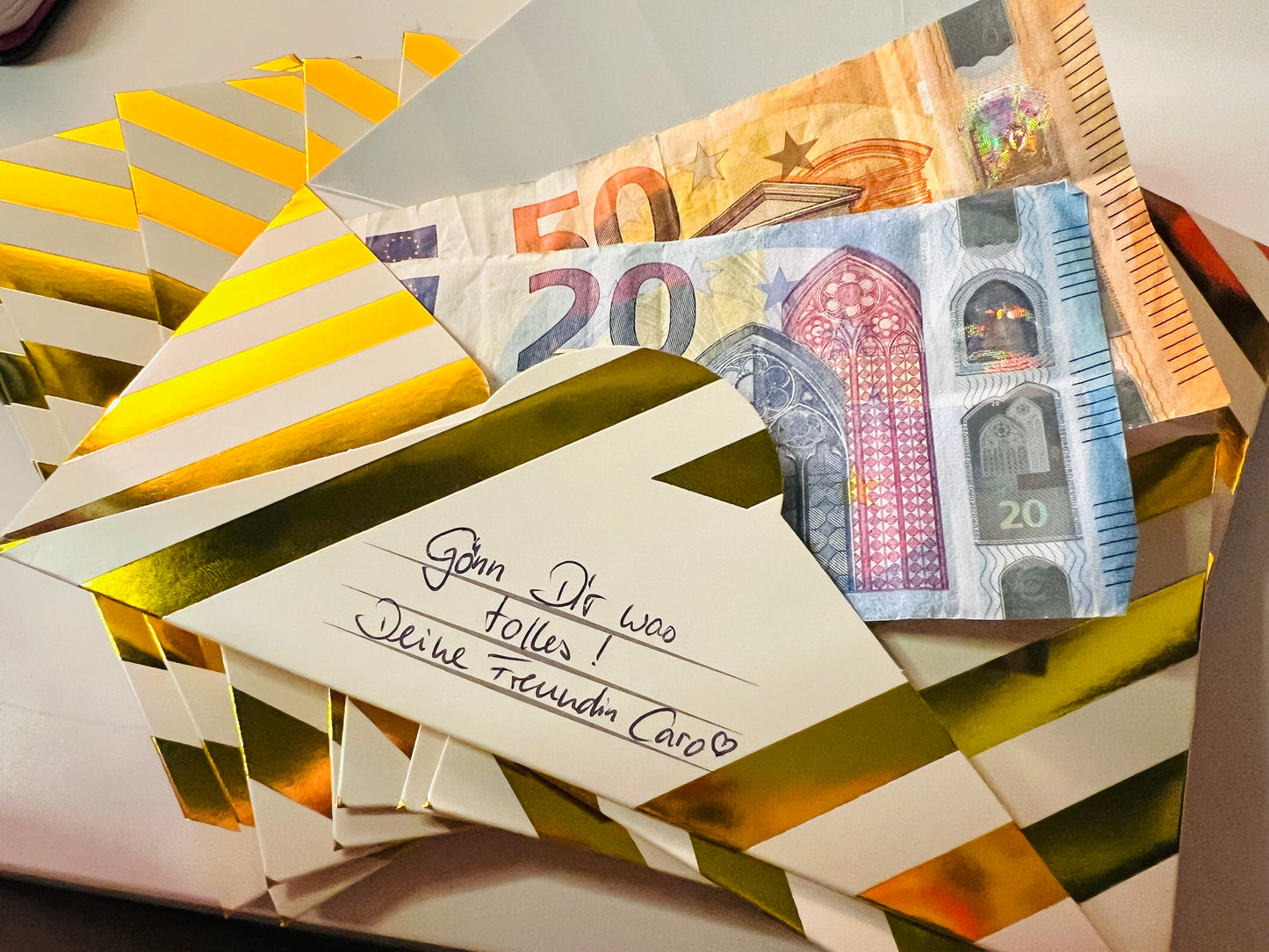 Umschlag für Geldgeschenke “Golden Stripes”