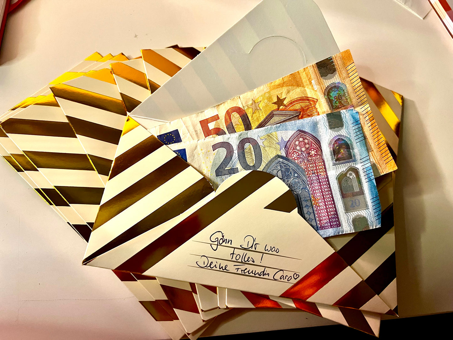 Umschlag für Geldgeschenke “Golden Stripes”