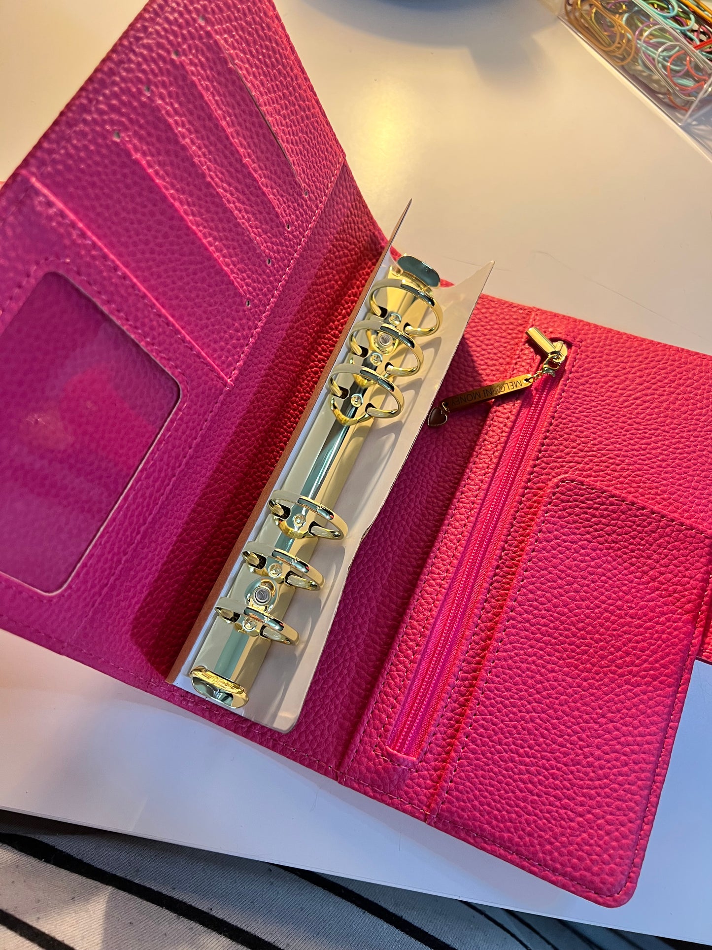 Binder A6 - Pebble mit Goldener Hardware