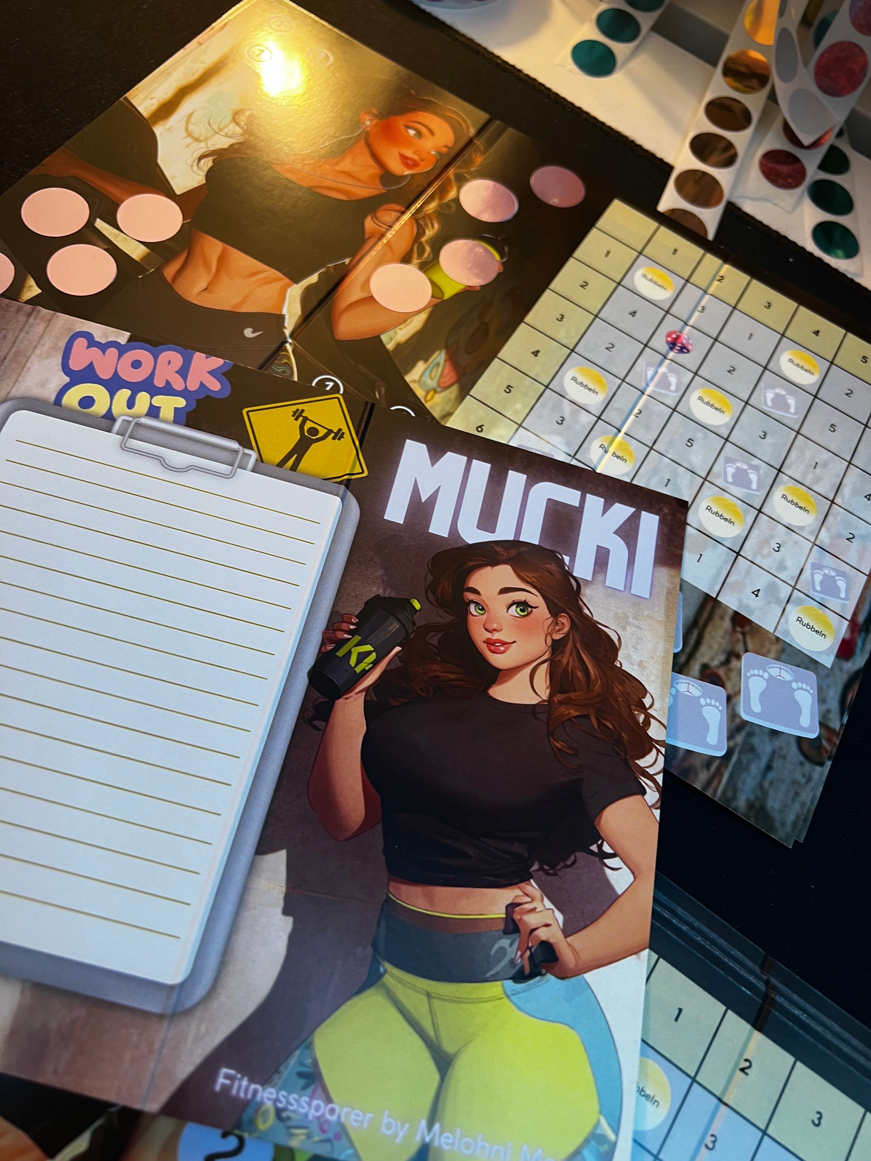 Fitness Sparchallenge Set „ Mucki“ und „ Meine Proteine“ A6 2er Set