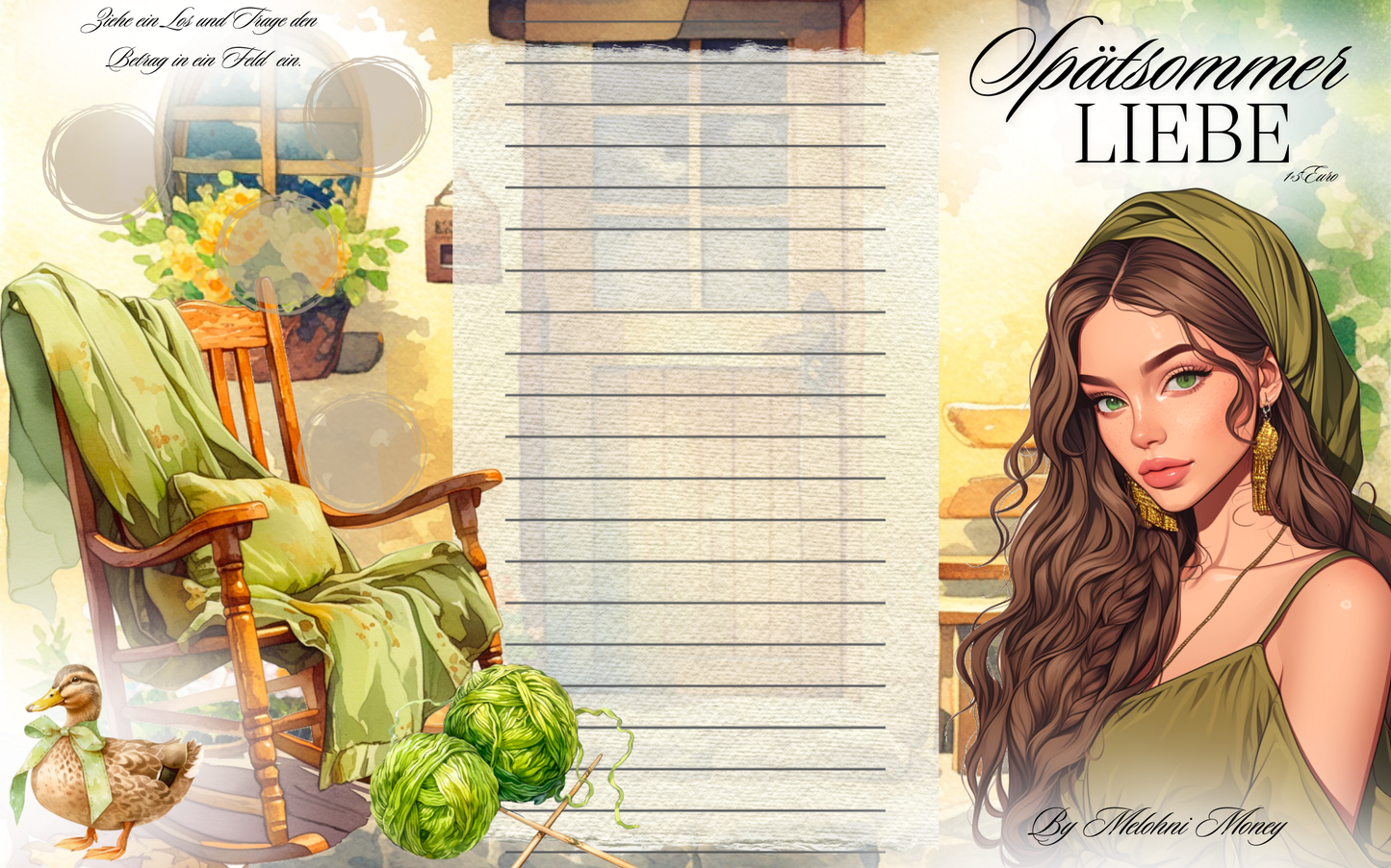 Klappkarte Spätsommer Liebe , Bingo mit Klebepunkten und Losen