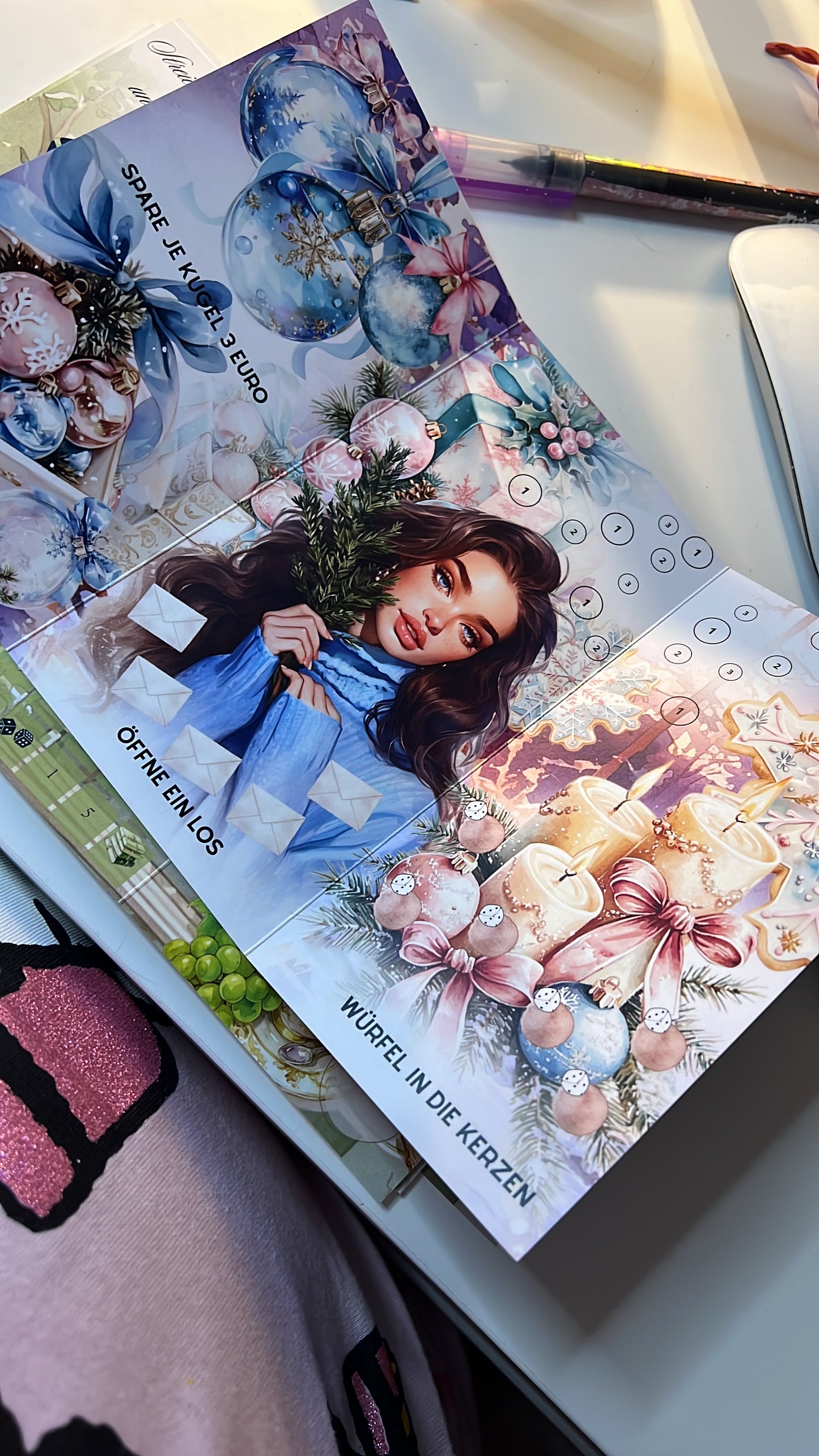 Vorfreude schönste Freude 3er Klappkarte A6 mit Losen