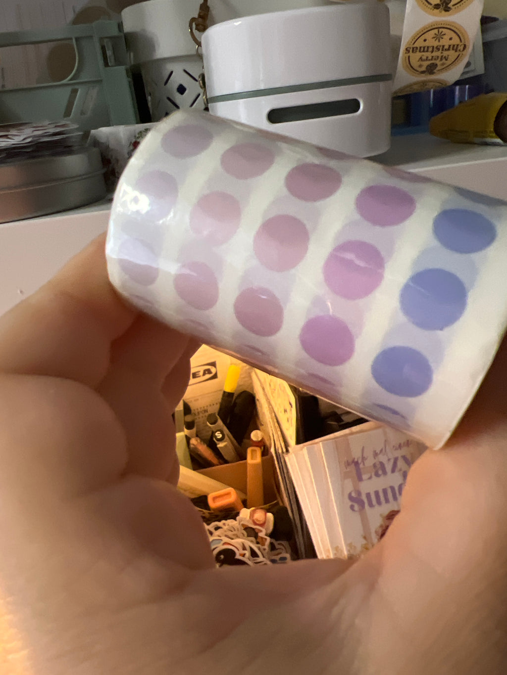 Klebepunkte 3 Meter Morandi, leicht transparent