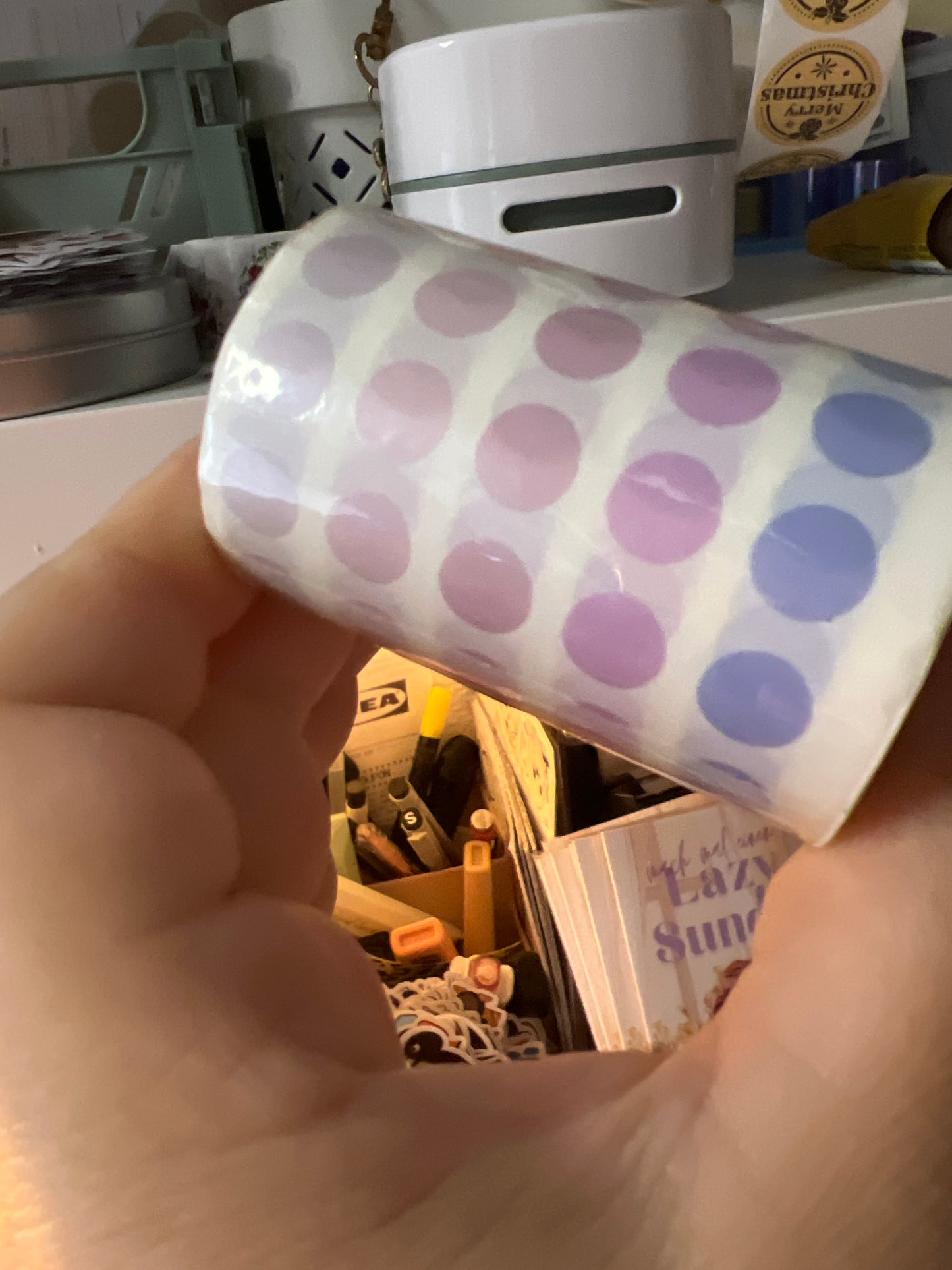 Klebepunkte 3 Meter Morandi, leicht transparent