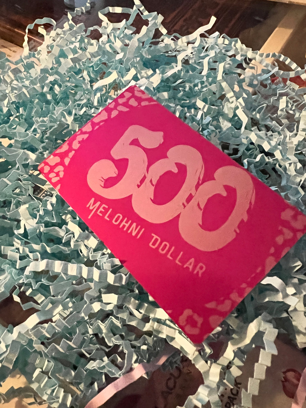 Platzhalter „ Melohni Dollar“ auf Aluminium Karten - Kreditkartenformat