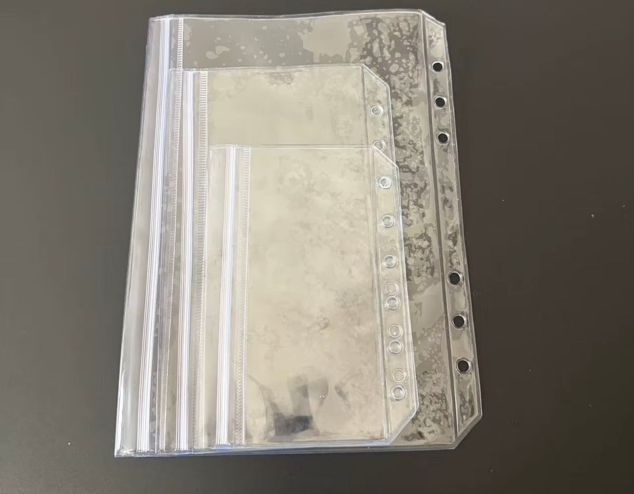 A7 Double Hülle Transparent ( 1 Tasche offen eine mit Druckverschluss)