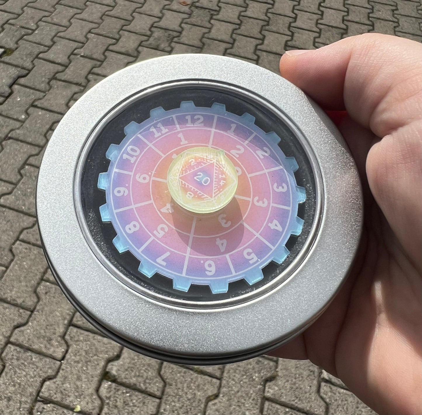 Würfel Spinner mit den sechs Würfelarten aus Acryl -doppelseitig