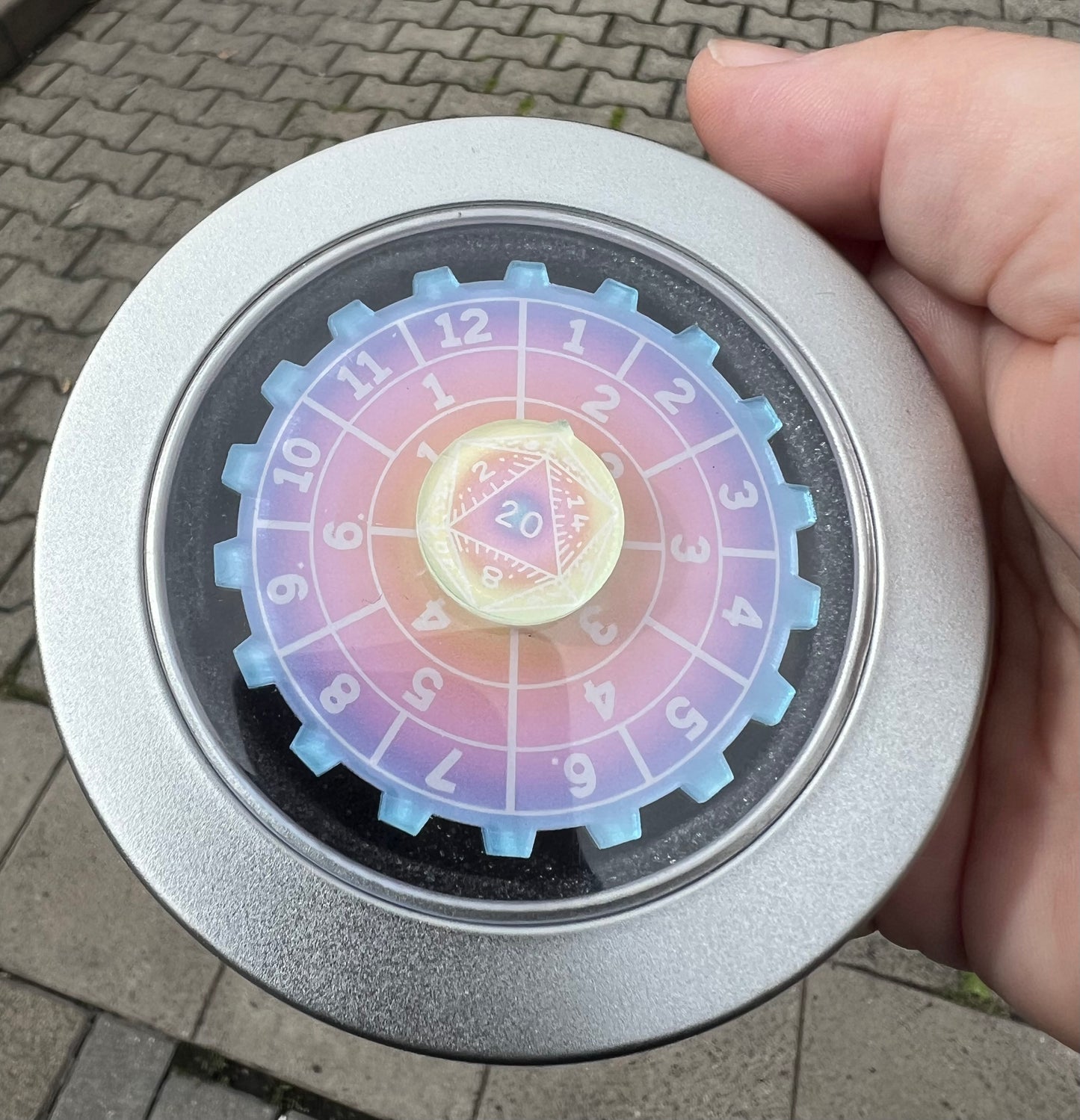Würfel Spinner mit den sechs Würfelarten aus Acryl -doppelseitig
