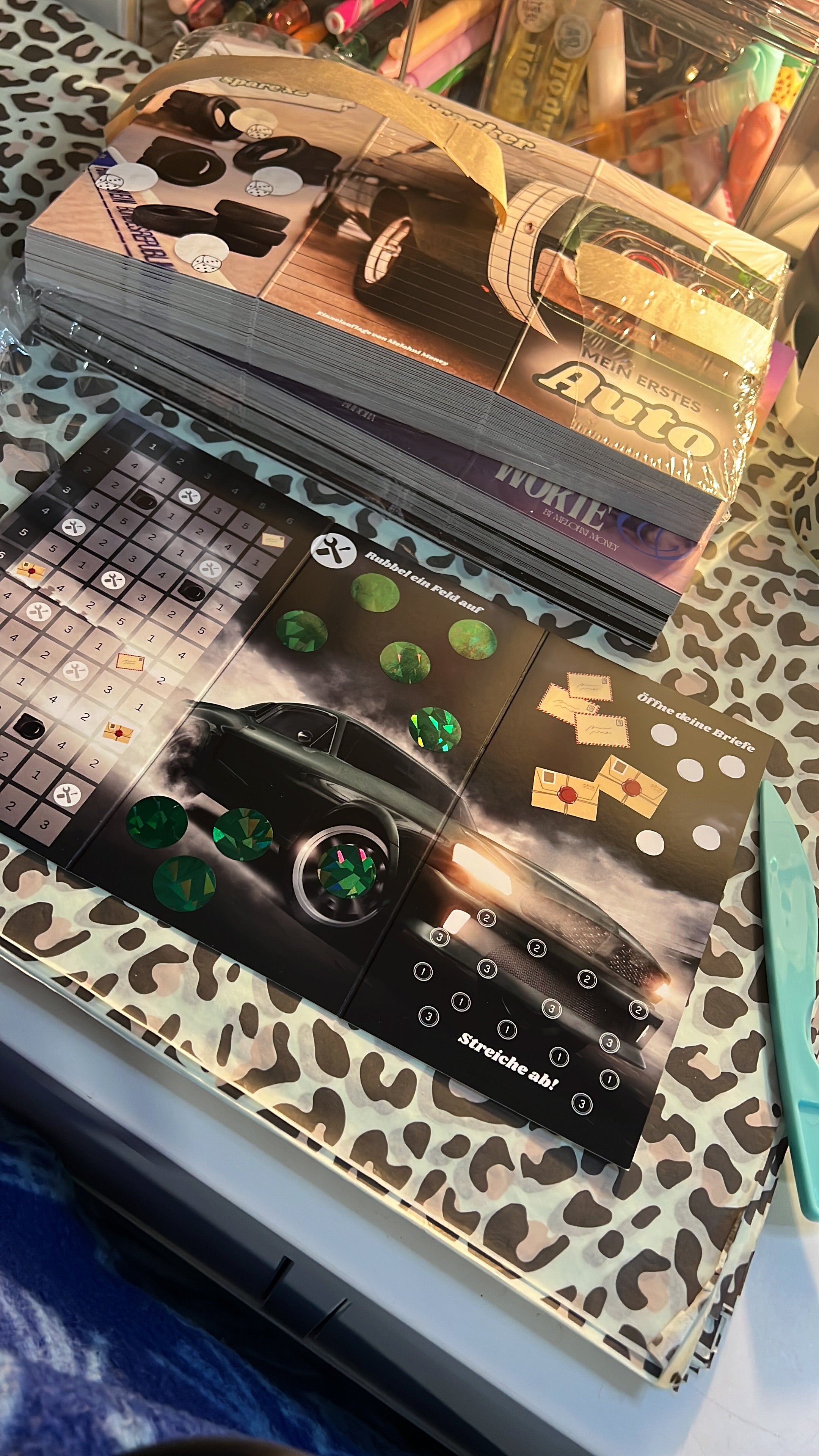 A6 Bingo- “mein erstes Auto” mit Losen und Klebepunkten
