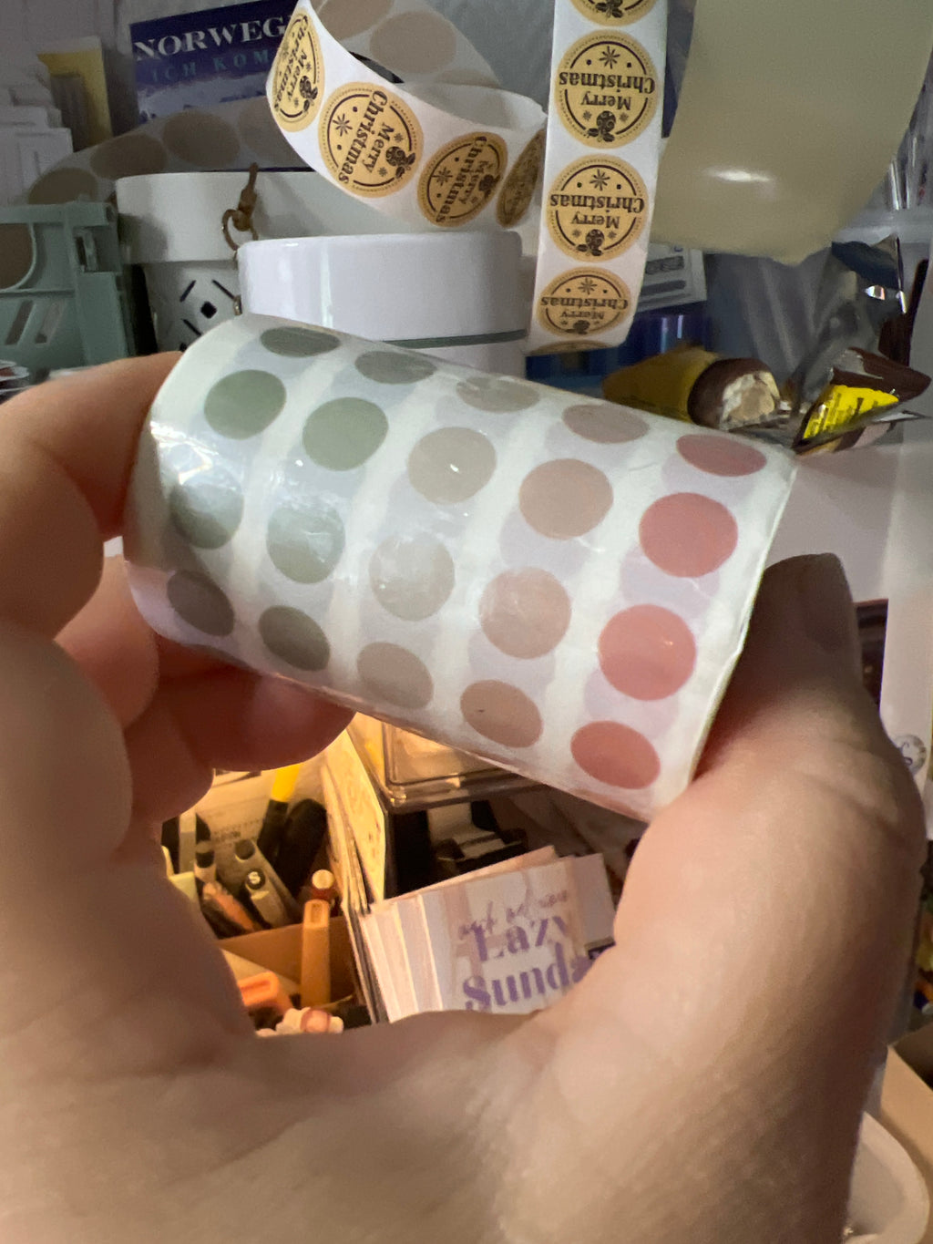 Klebepunkte 3 Meter Morandi, leicht transparent