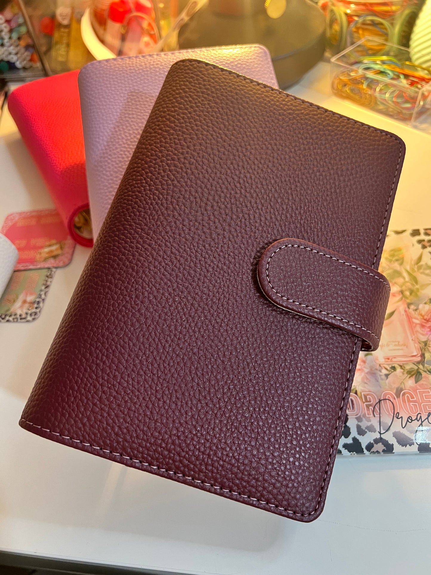 Binder A6 - Pebble mit Goldener Hardware