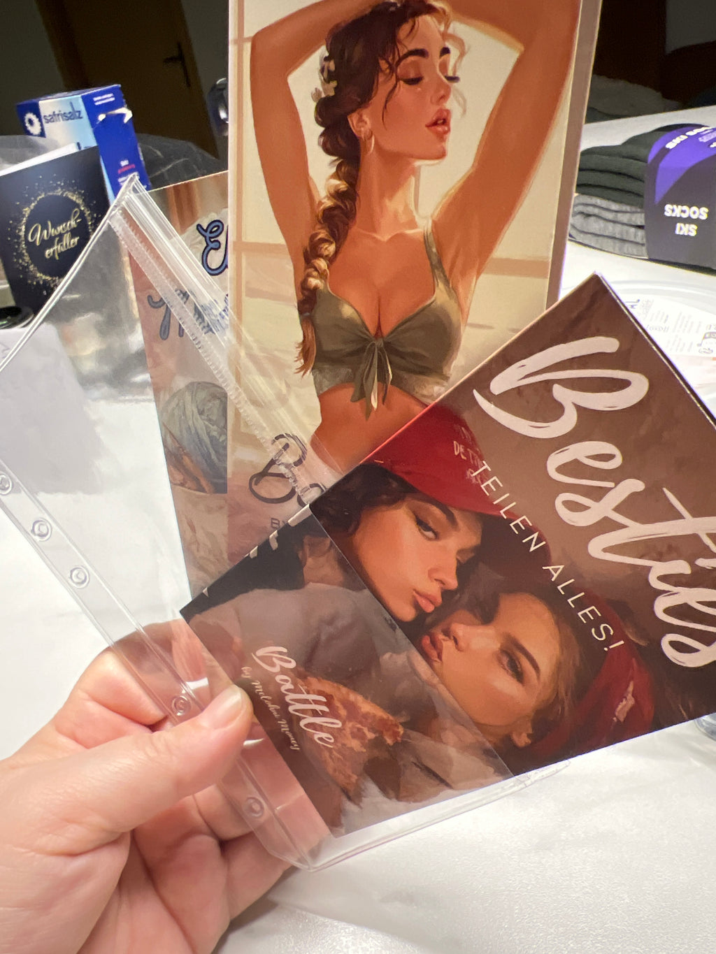 Hüllen 3 Fächer ( 2 Außen ohne Verschluss, mittig mit Druckverschluss) A6