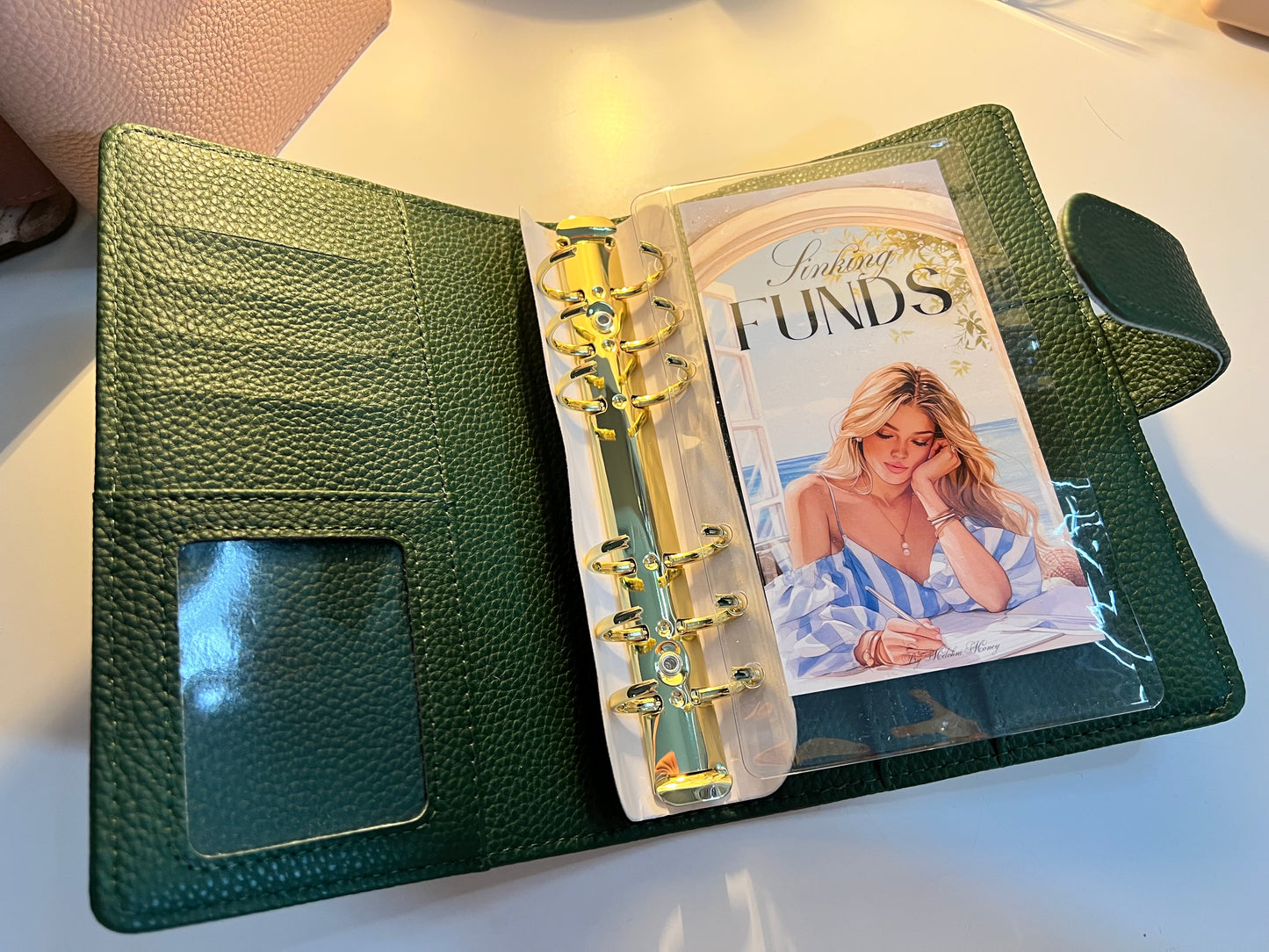 Binder A6 - Pebble mit Goldener Hardware