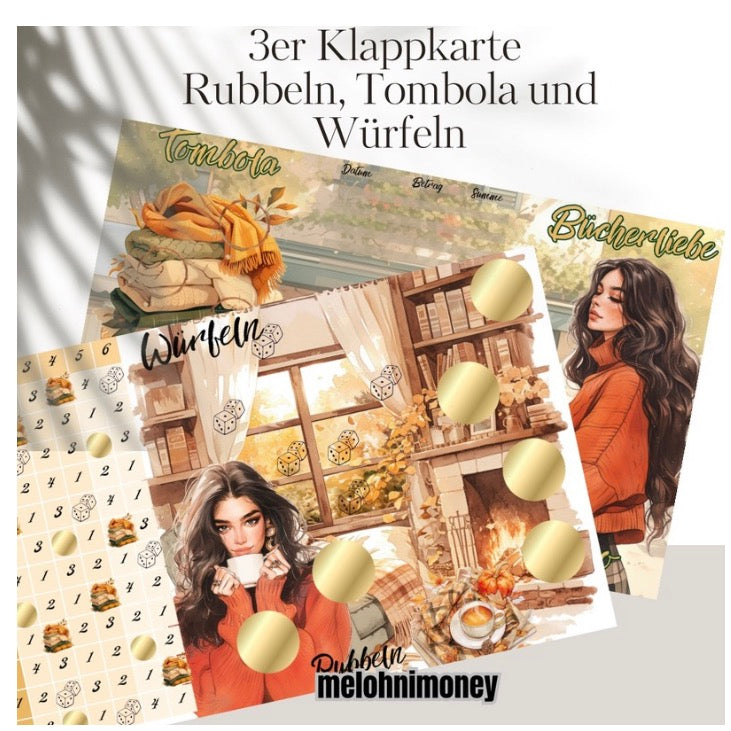 Bücherliebe - 3er Klappkarte - wieder da