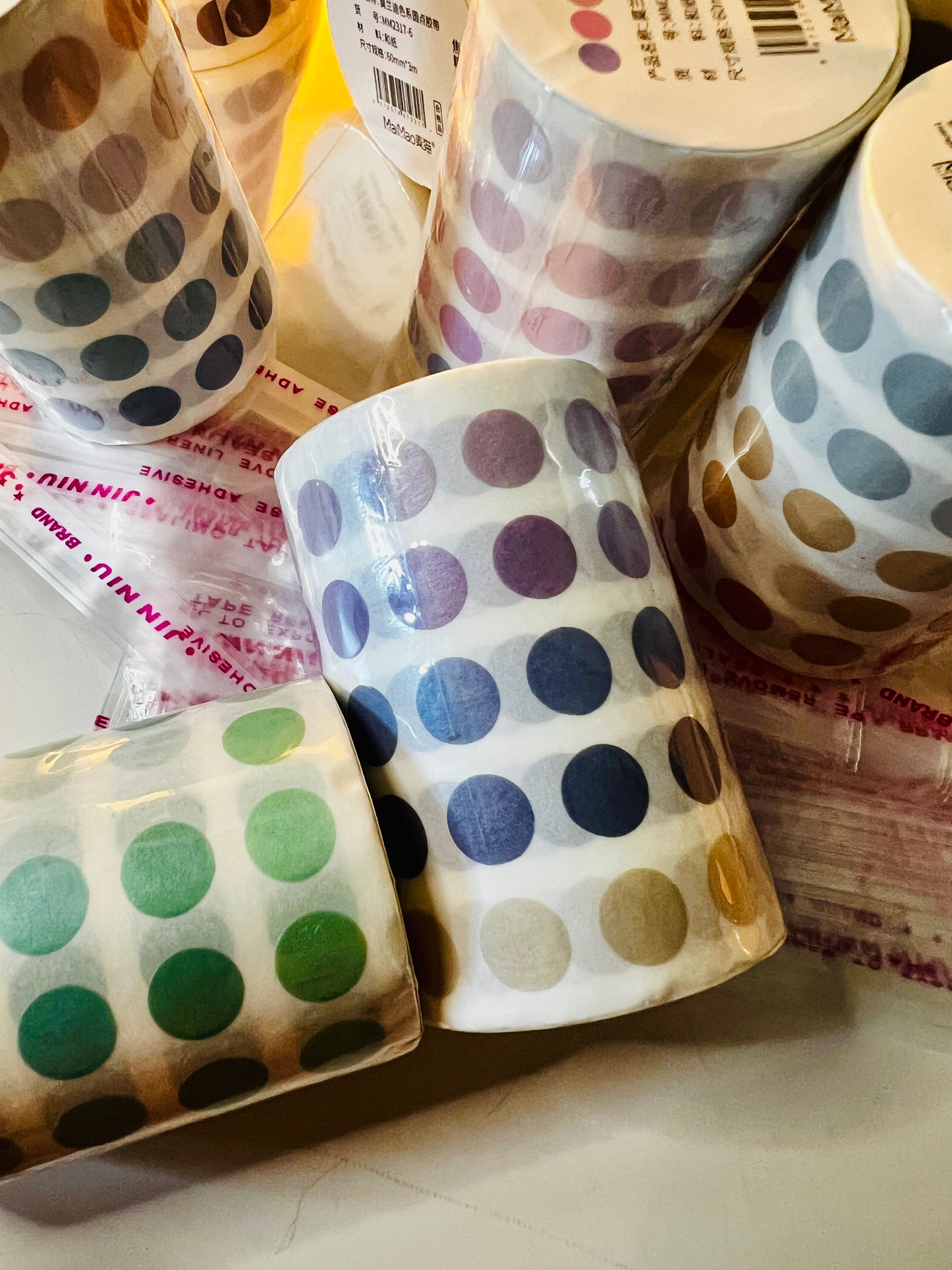 Klebepunkte 3 Meter Morandi, leicht transparent