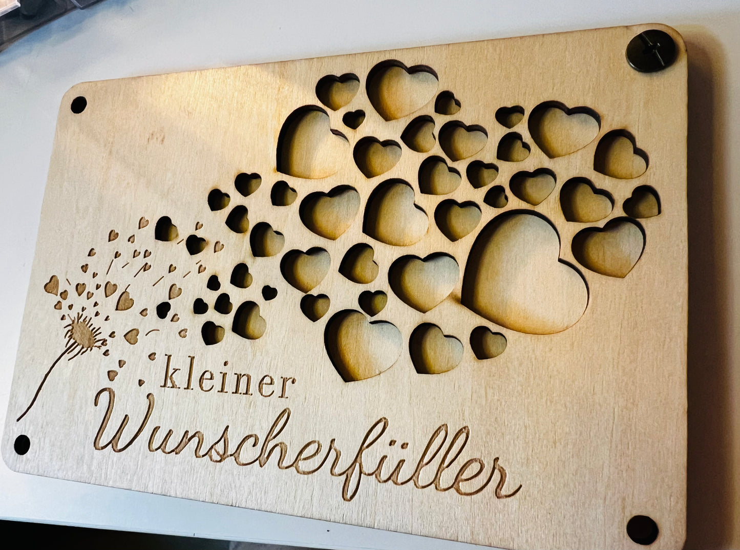 Geldgeschenk Rahmen mit Druck aus Balsaholz