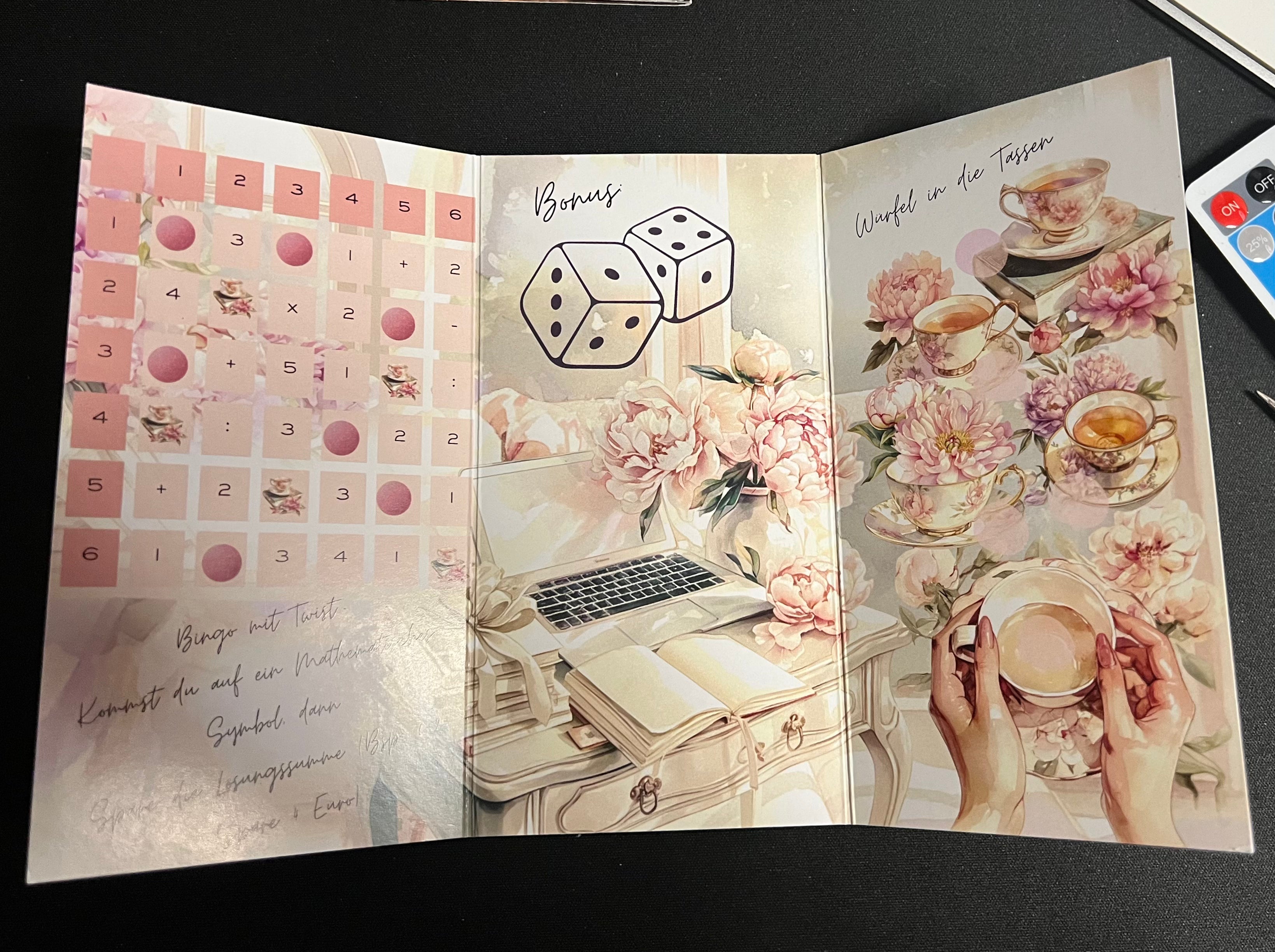 “Flower Icon” A6 Klappkarte mit Twist- Bingo , Mix and Match