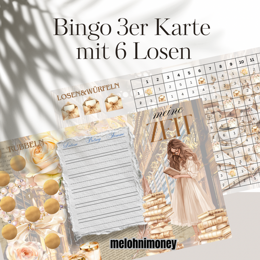Meine Zeit Bingo mit Losen und Klebepunkten