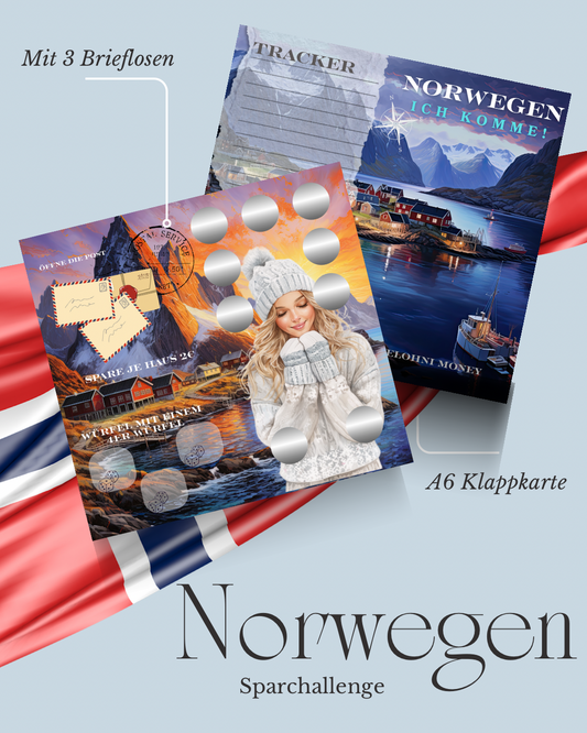 Klappkarte „ Norwegen“ A6 mit Losen