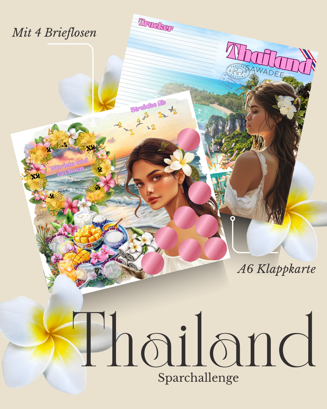 „Thailand“ Klappkarte mit Losen
