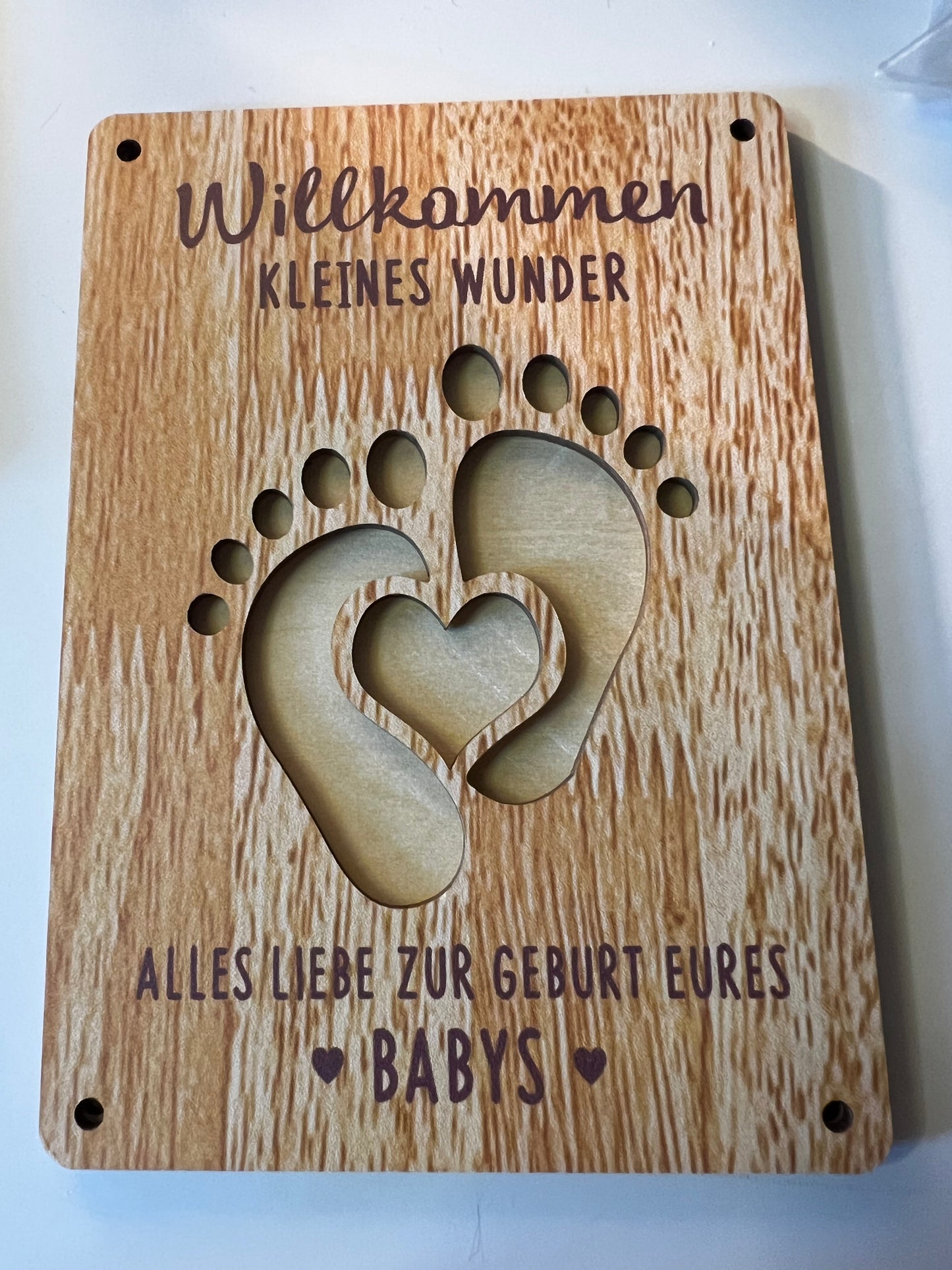 Geldgeschenk Rahmen mit Druck aus Balsaholz