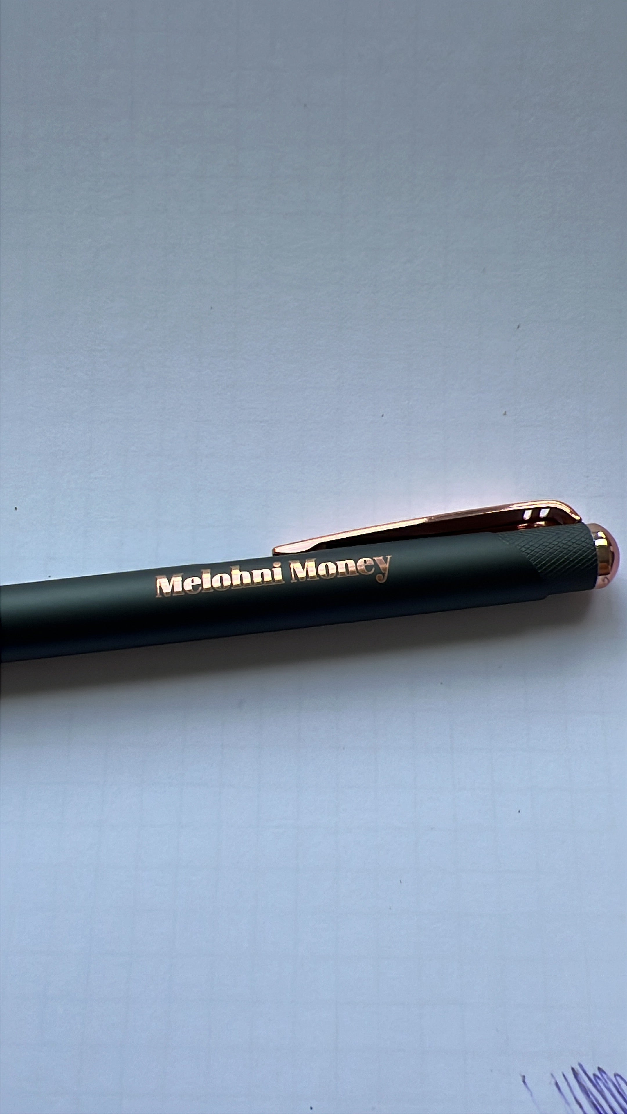 Kugelschreiber „Melohni Money“ graviert blaue Tinte