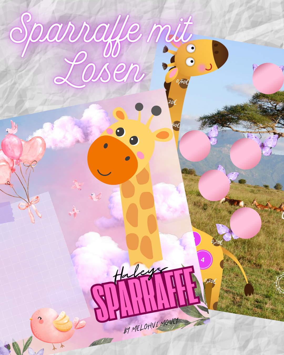 “Haley’s Sparraffe” Klappchallenge für Kids A6 mit Losen