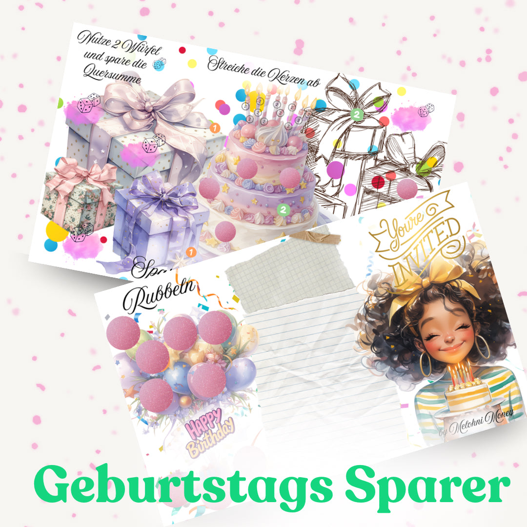 Geburtstag Sparer (A6) Mix and Match | 3er Klappkarte